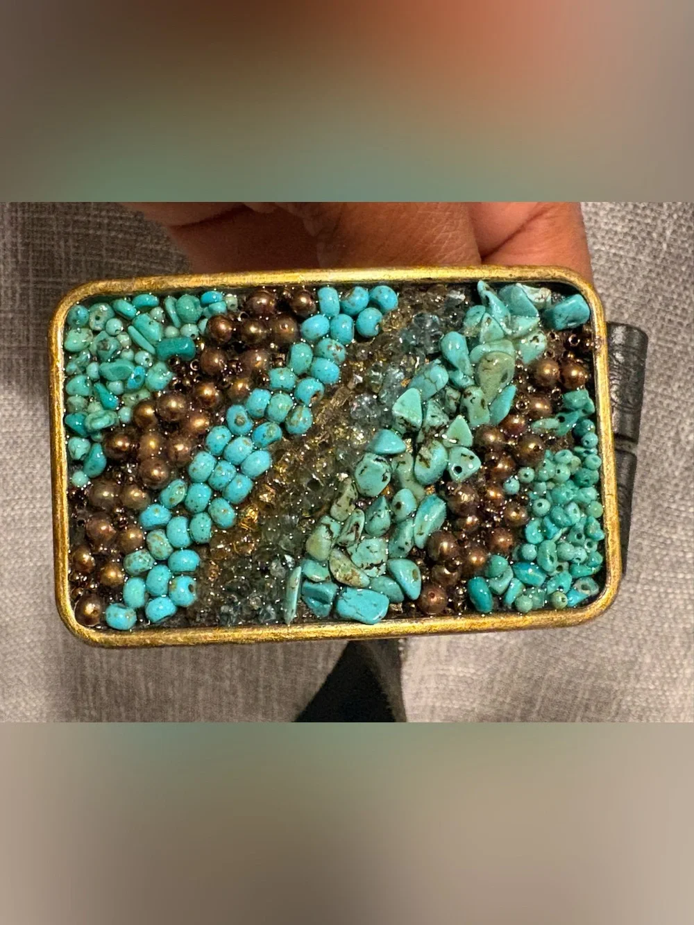 Harley Davidson Western Belt Beaded Buckle